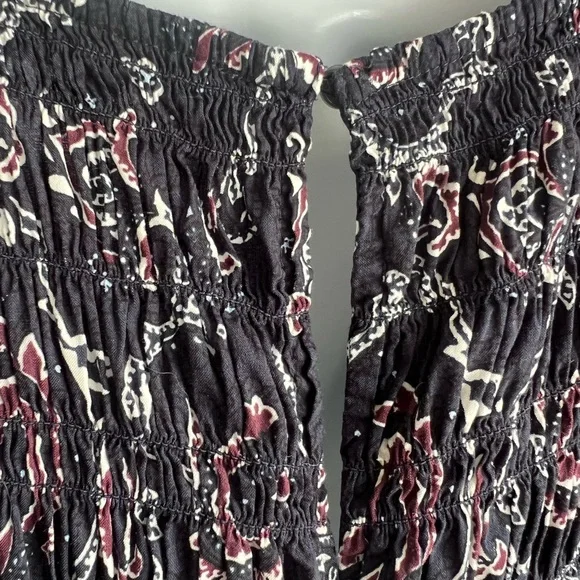 Madewell Navy Paisley V-Neck Long Sleeve Maxi Dress - Picture 8 of 9